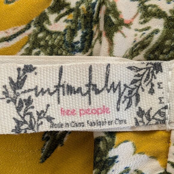 Free People Devon Golden Yellow Floral Print Halter Bra Size M - Picture 6 of 8